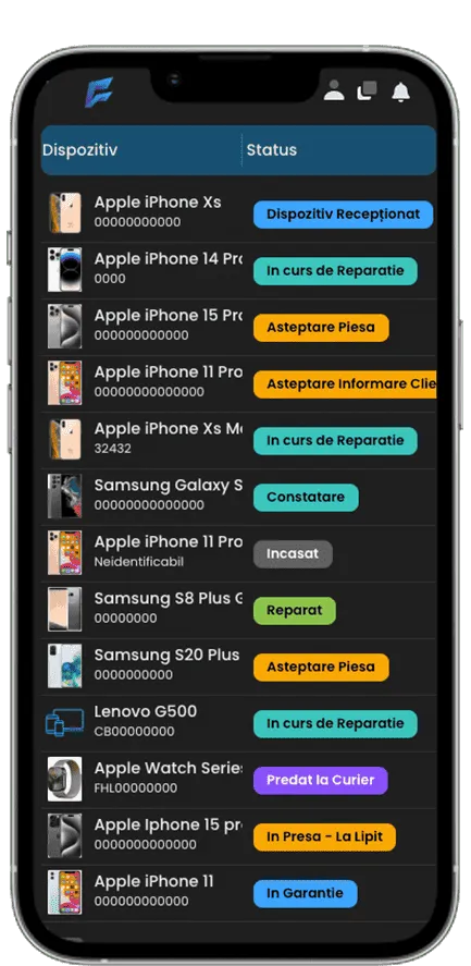 Records list on a phone